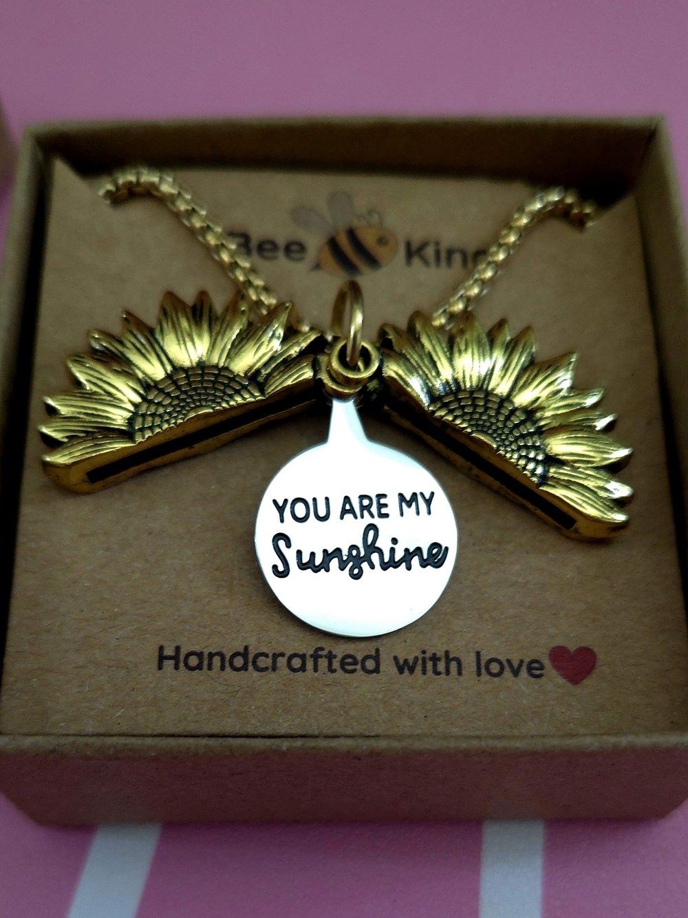 ​🌻 "You Are My Sunshine" Sunflower Locket Necklace — Brand New in Gift Box!